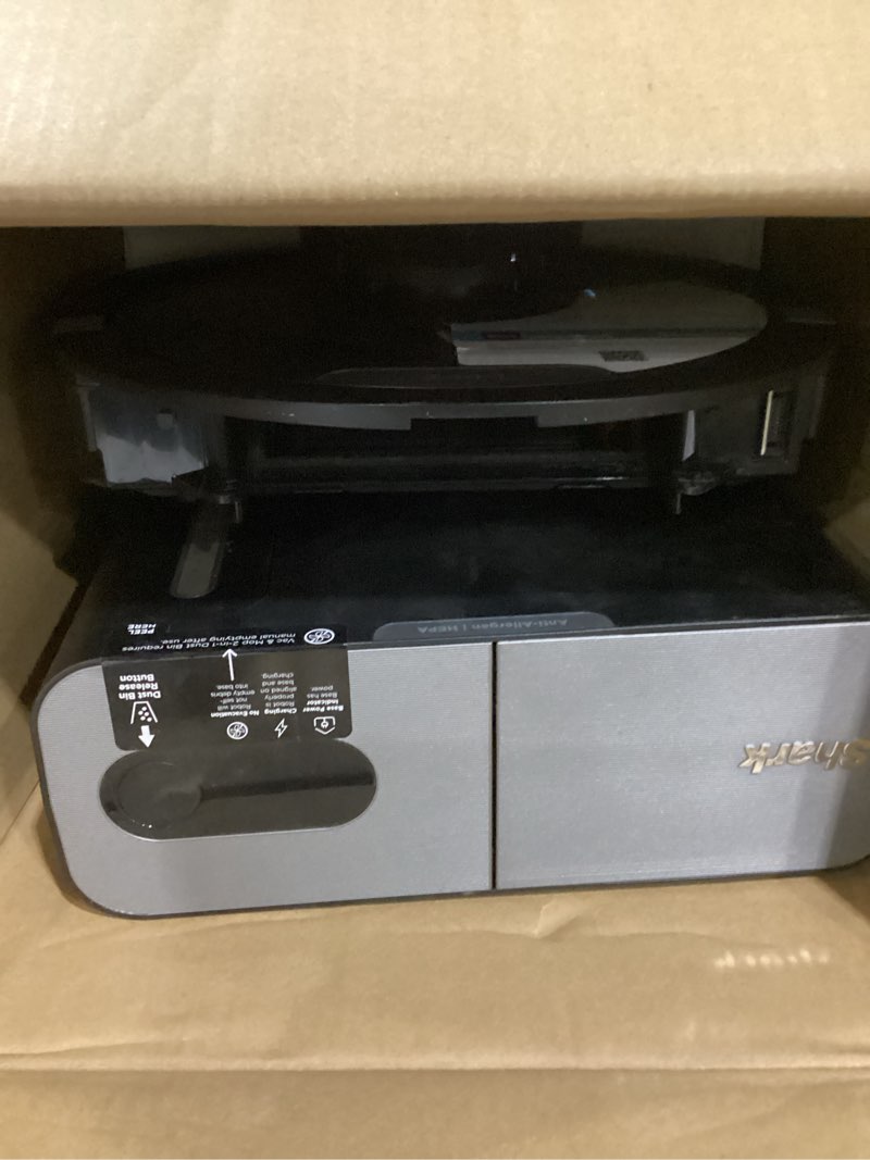 Condition photo showing As Is for incomplete shark matrix plus | 2-in-1 robot vacuum & mop for carpets & hard floors | sonic mopping & powerful suction for pet hair | self-empty base | 45-day capacity | hepa | lidar nav | black/mocha | av2630wa matrix plus vacuum & mop (45 days)