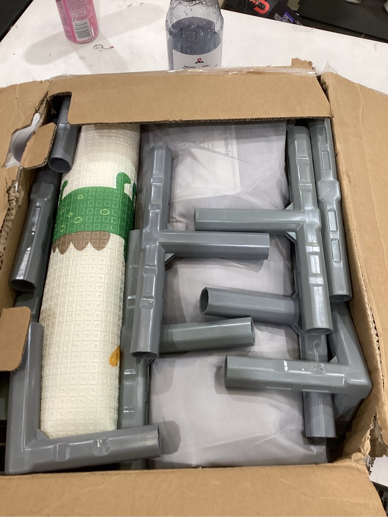 Condition photo showing As Is for Baby Playpen with Mat Small Playpen for Babies and Toddlers 50 x 50 inch Baby Fence Playards Gray + Mat 50"x50"