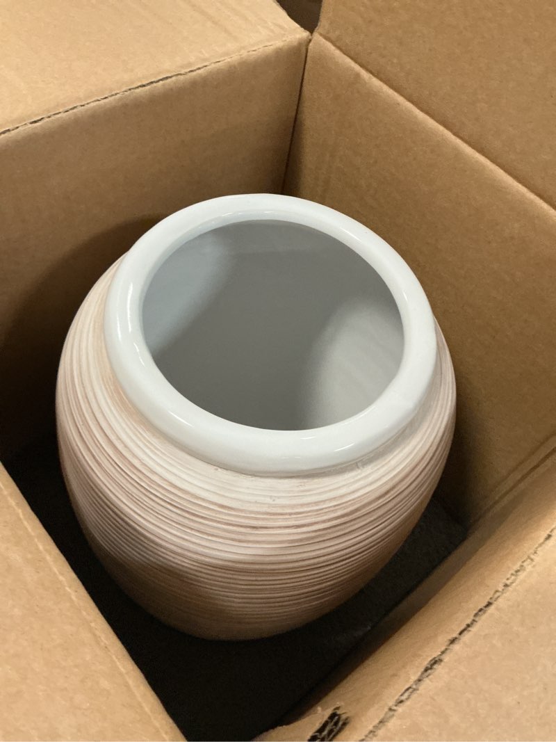 Condition photo showing Good Condition for alma black tall floor vase for pampas grass, 18'' gray extra large floor vase for home decor, big unique ceramic flower vases for living room floor,fireplace,mantel decoration bottle-black-18"