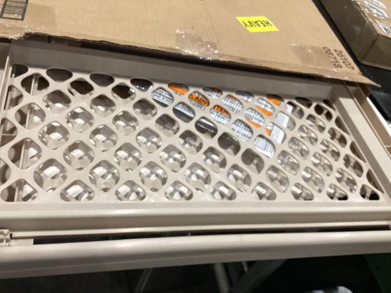 Condition photo showing Good Condition for toddleroo by north states - supergate ergo baby gate: plastic baby gate for stairs & doorways - adjustable indoor safety gate - made in usa - 26 to 42 inches wide - 26 inches tall - sand