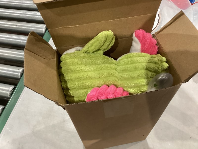 Condition photo showing Good Condition for 5 Pack Squeaky Dog Toys, Tough Stuffed Plush Puppy Tough Chew Toys, Durable Plush Animal Dog Toy for Large Small Medium Dogs to Keep Them Busy 5 pcs dog toys