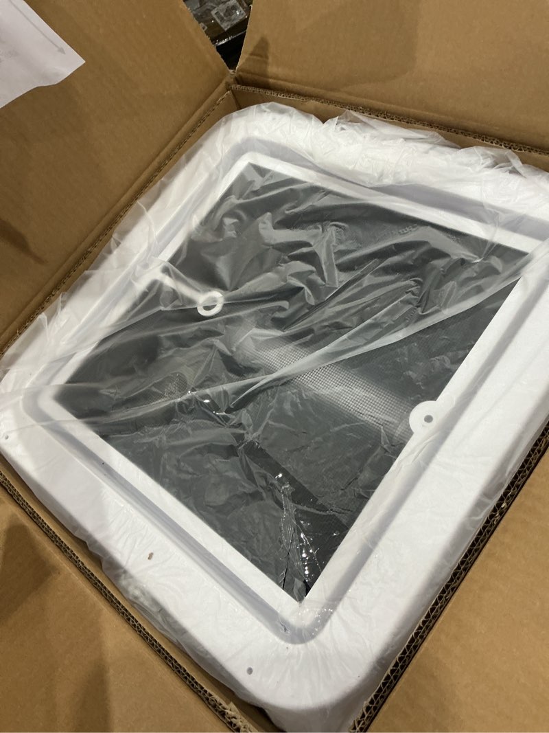 Condition photo showing Good Condition for livpow rv roof vent kit 14" x 14" manual lift black lid vent-black