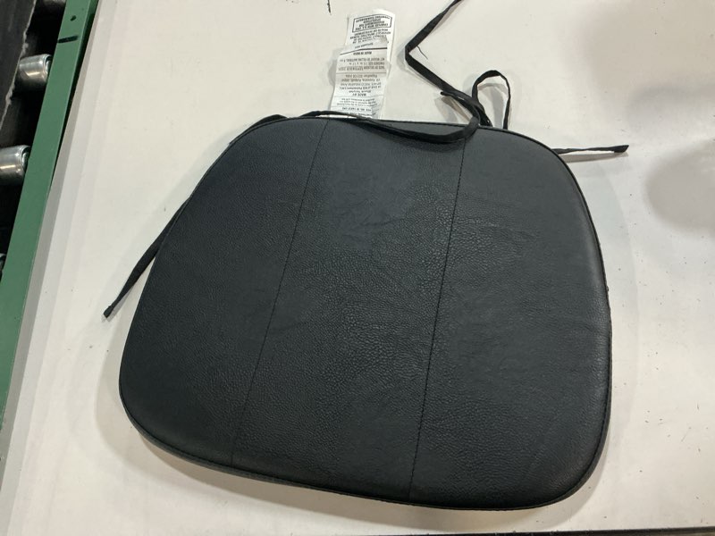 Condition photo showing Good Condition for faux leather memory foam chair pad, black, 15\"w x 17\"l , 1 piece