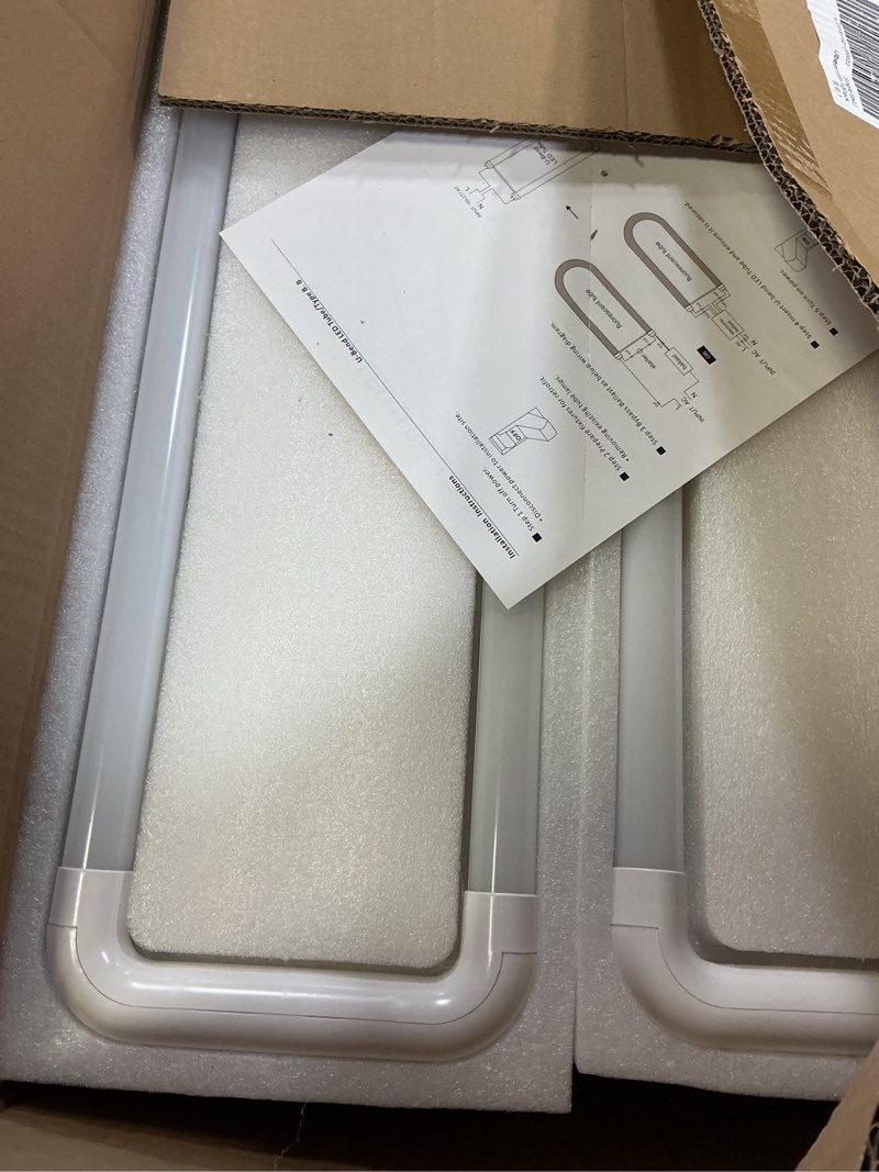 Condition photo showing Good Condition for 10 pack t8 t10 t12 u-bend light fixture,led u shaped bulbs,18w(40w equivalent),2200lm super bright,5000k daylight,dual-end powered,ballast bypass,2ft led u bent light bulb for office,school 10 count (pack of 1)