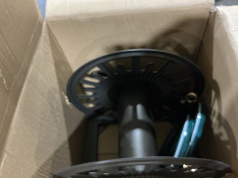 Condition photo showing Good Condition for goforwild heavy-duty decorative garden hose reel - wall/floor mount with 200-ft capacity for 5/8 hose outdoor hose holder winder for lawn, yard & garden storage floor-wall sun flower