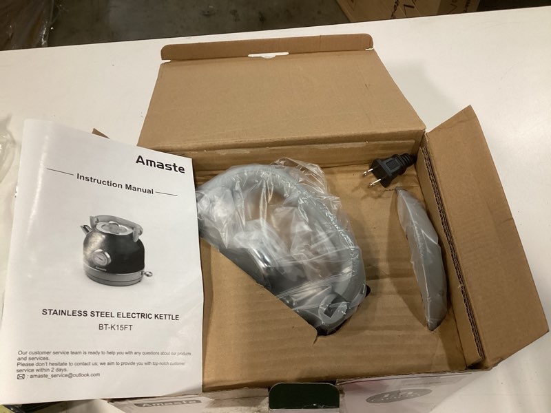 Condition photo showing New/Like New for Amaste Electric Kettle, Retro Electric Tea Kettle with Thermometer, 57 Oz Hot Water Kettle for Coffee & Tea, 304 Stainless Steel, 1500W Fast Boiling, Auto Shut-Off & Boil Dry Protection, Matcha Green