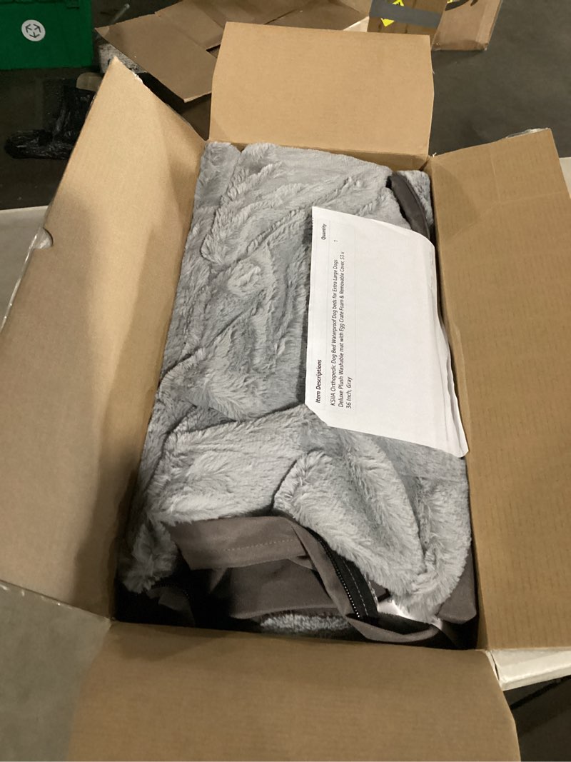 Condition photo showing Good Condition for ksiia orthopedic dog bed waterproof dog beds for extra large dogs deluxe plush washable mat with egg crate foam & removable cover, 53 x 36 inch, gray light grey 53.0"l x 36.0"w x 4.0"th