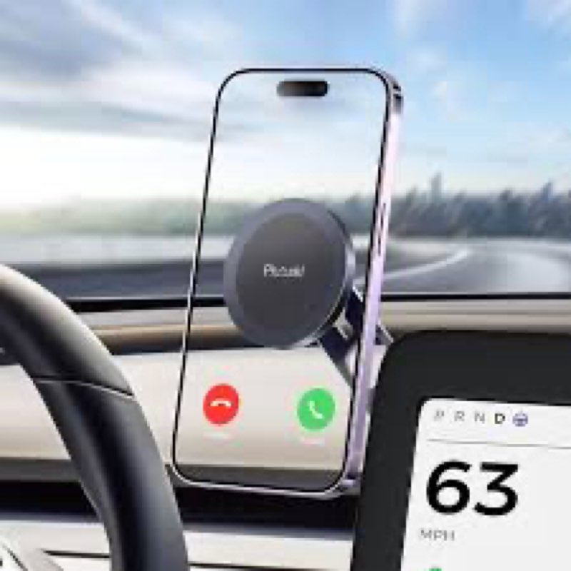 Phone Mount for Tesla MagSafe-Compatible Car Strong Magnetic Foldable Holder for iPhone 12-15, Designed for Model 3/Y - 1pcs Premium Dashboard Stand