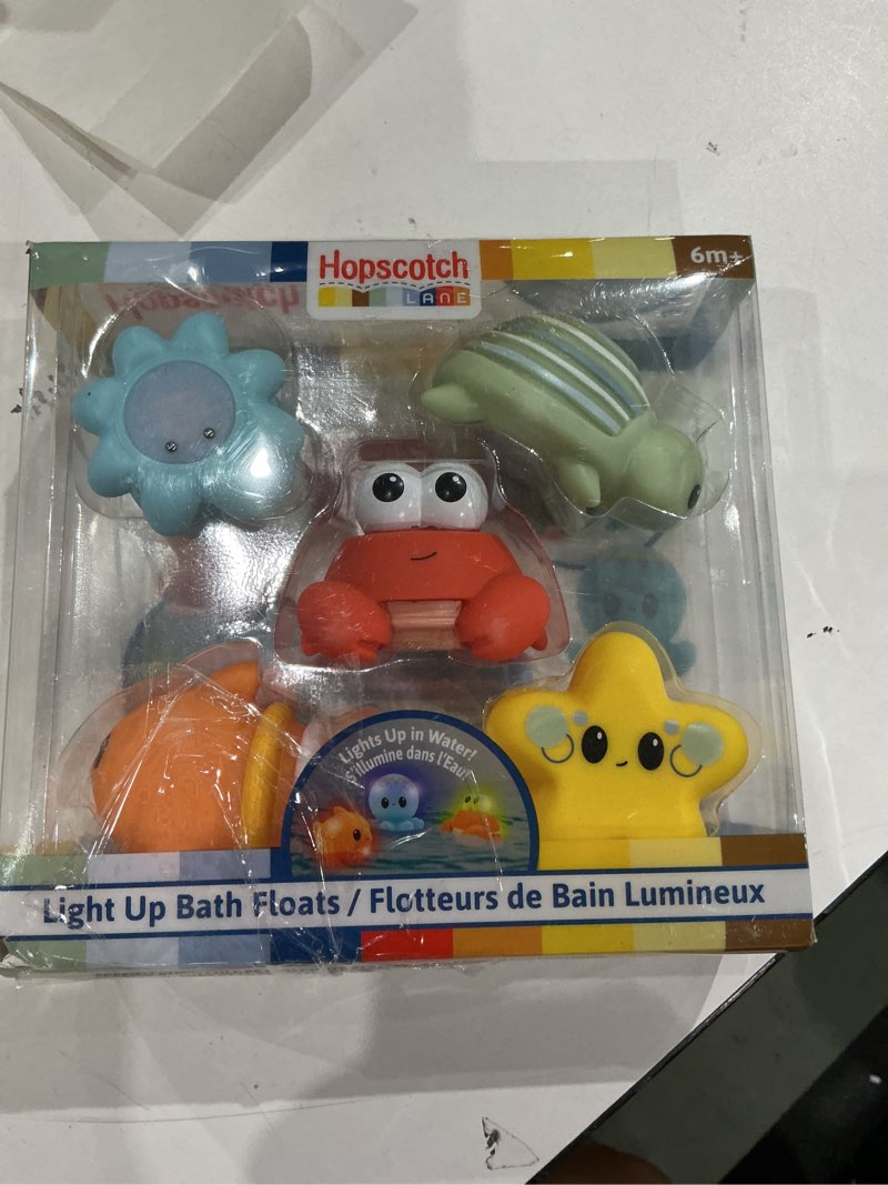 Condition photo showing Good Condition for hopscotch lane light up bath floats - 5 count sea creature toys, children ages 6+ months
