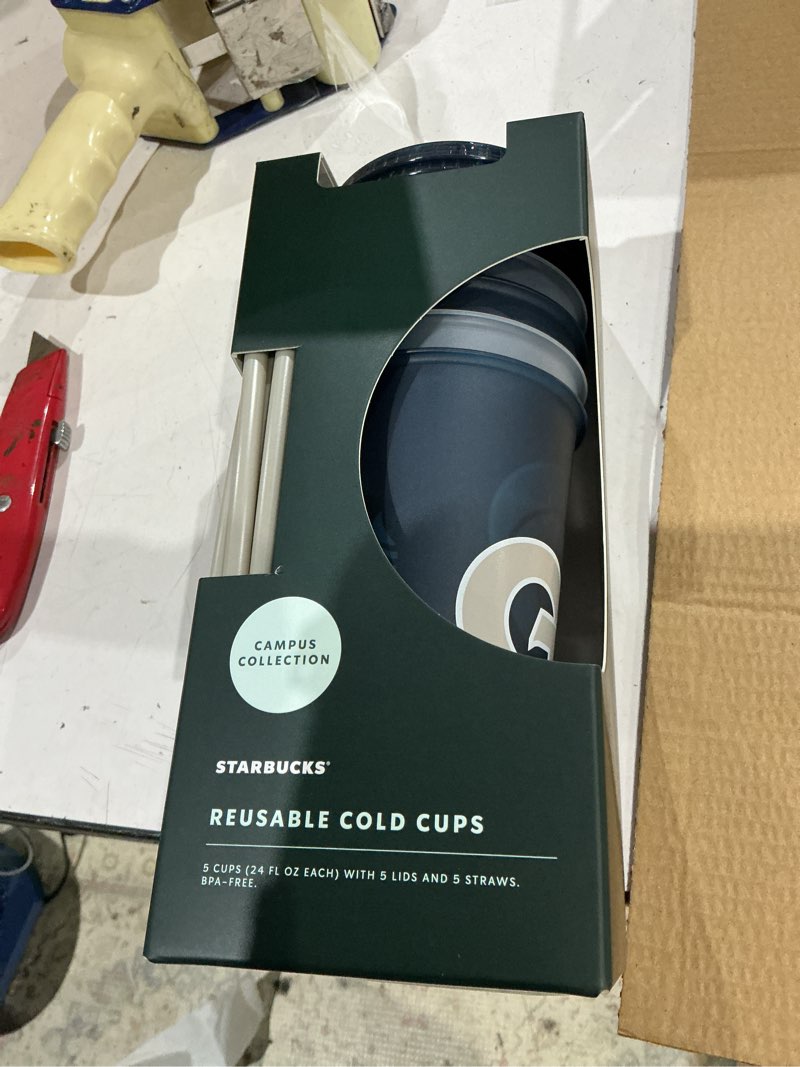 Condition photo showing Good Condition for starbucks georgia reusable cold cups with straw & lid campus, (120)
