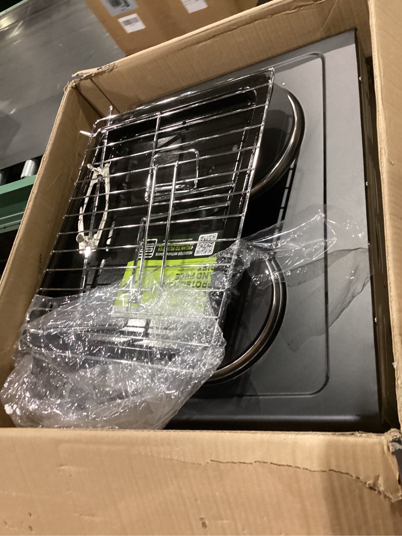 Condition photo showing Good Condition for NutriChef 30 Quart Kitchen Convection Oven & 2 Burner Cooker - 1500 Watt Oven - 7 Cook Functions Rotisserie, Cook, Bake, Broil & More - Includes Baking Tray, Skewers & Handles - 19.6 x 16.0 x 13.5 IN