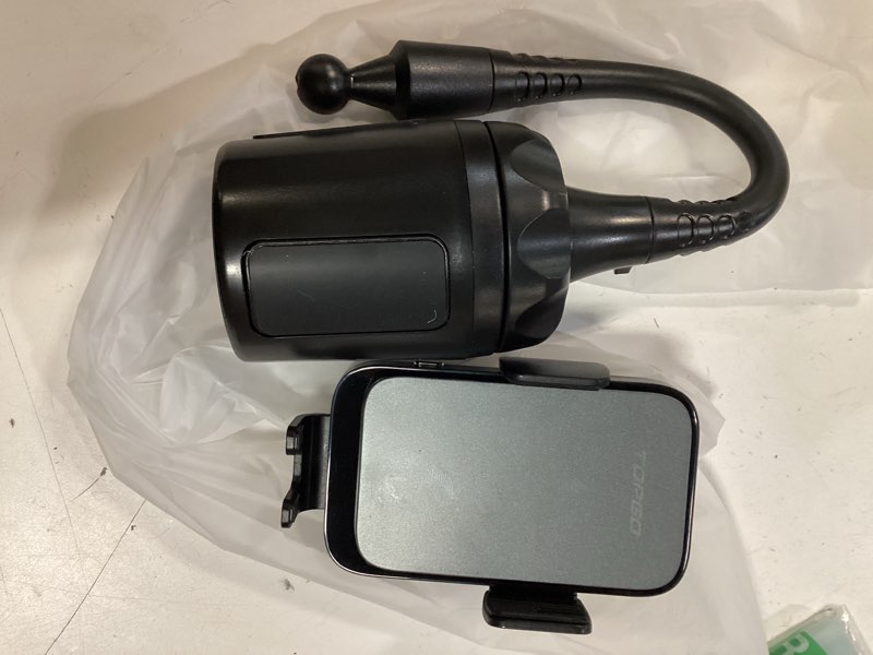 Condition photo showing Good Condition for topgo dual coil cup phone mount wireless charger, universal cell phone holder, cup holder 15w fast charging for iphone 17 16 pro max, samsung galaxy - black wireless charger mount