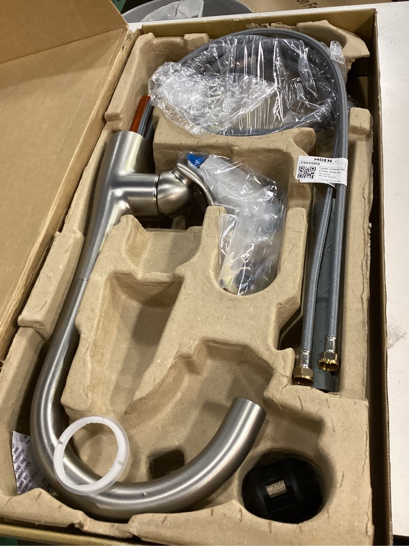 Condition photo showing Good Condition for moen arbor spot resist stainless one-handle pulldown kitchen faucet with sprayer and a reflex docking system, kitchen sink faucet featuring power boost for a faster clean, 7594srs stainless standard