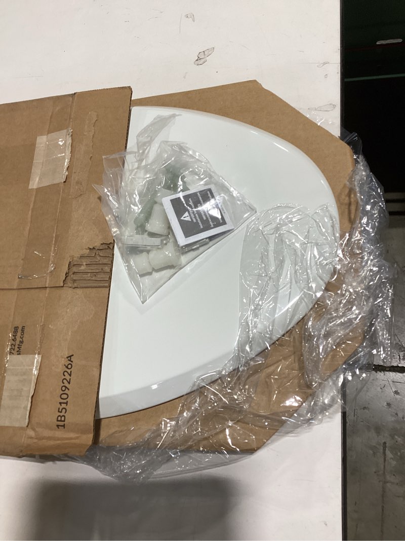 Condition photo showing Good Condition for mayfair cassel slow close toilet seat, easy clean, non slip premium wood seat, easy install, made in usa, elongated, white elongated 1 - toilet seat