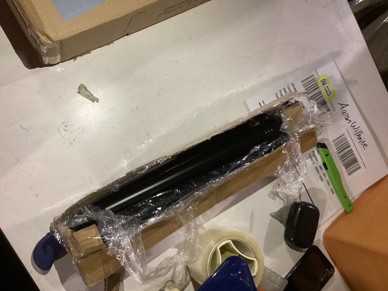 Condition photo showing As Is for Shower Curtain Rod Adjustable 43-78 inch, 1"Diameter Spring Tension Curtain Rod No Drill, Anti-Rust Non-Slip Shower Rod, Black Shower Curtain Rod for Bathroom Tension Black 43"- 78"