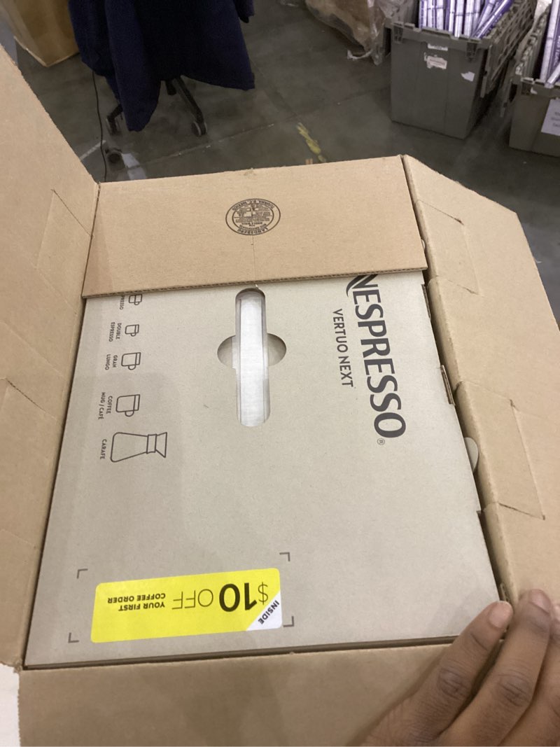 Condition photo showing As Is for Nespresso Vertuo Next Coffee and Espresso Maker by De'Longhi, White Machine Only White