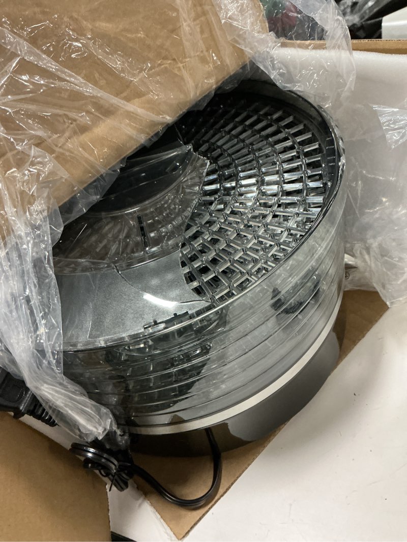 Condition photo showing As Is for Product broken, Elite Gourmet EFD319 Food Dehydrator, 5 BPA-Free 11.4\\\" Trays Adjustable Temperature Controls, Jerky, Herbs, Fruit, Veggies, Dried Snacks, Black