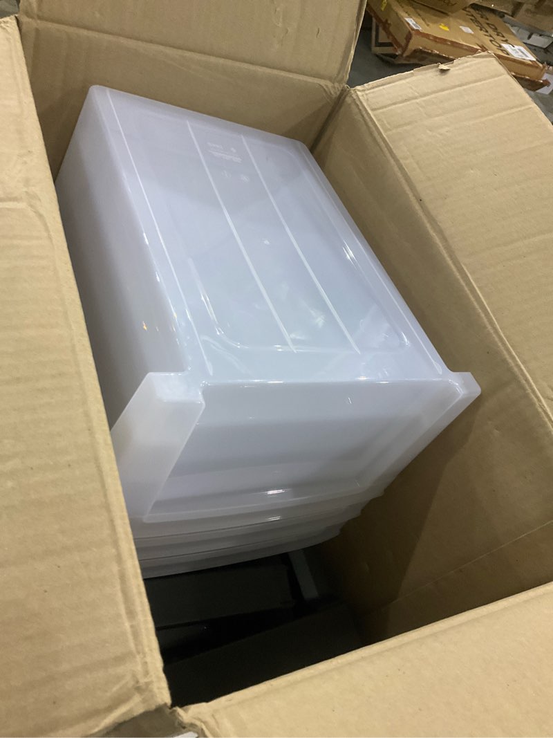 Condition photo showing Good Condition for IRIS USA Plastic Drawer Storage Organizer, 3-Drawers, 2-Pack, for Classroom Art Craft Supplies, Bathroom Bedroom, Laundry Room, Black/Clear 3 Drawer Black