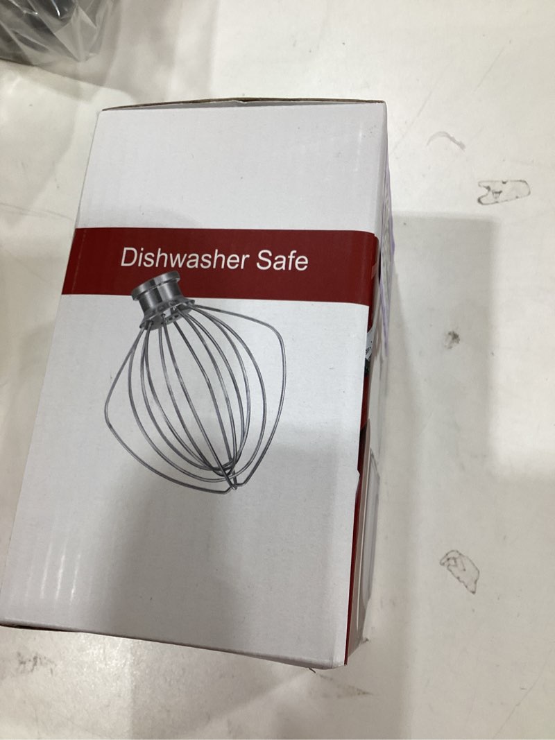 Condition photo showing New/Like New for k45ww dishwasher safe whisk attachment fits 4.5 quart and 5 qt kitchenaid tilt-head stand mixer stainless steel 6 wires whip for egg heavy cream beater, cakes mayonnaise