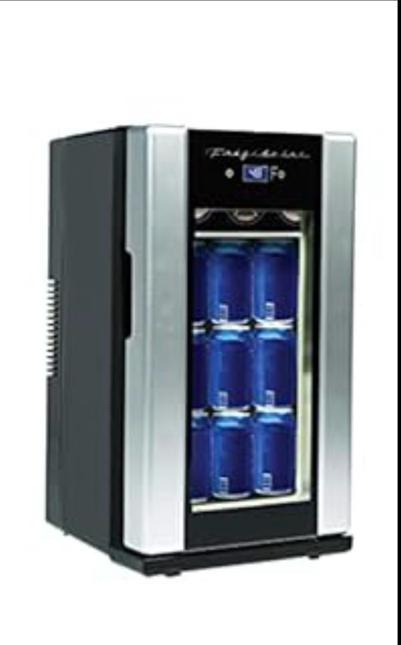 Frigidaire EFMIS567_AMZ 18 Can OR 4 Wine Bottle Retro Beverage Fridge, Temperature Control, Thermoelectric, FreonFree, Stainless