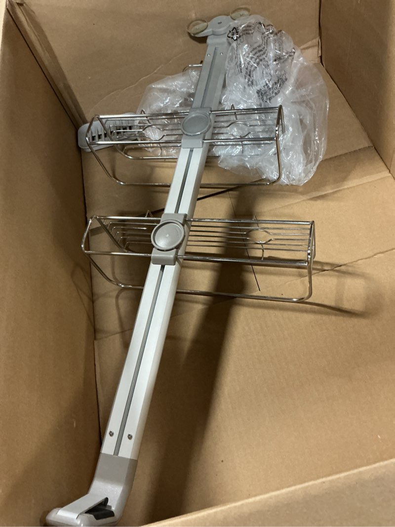 Condition photo showing Good Condition for simplehuman Adjustable Shower Caddy, Stainless Steel and Anodized Aluminum Medium