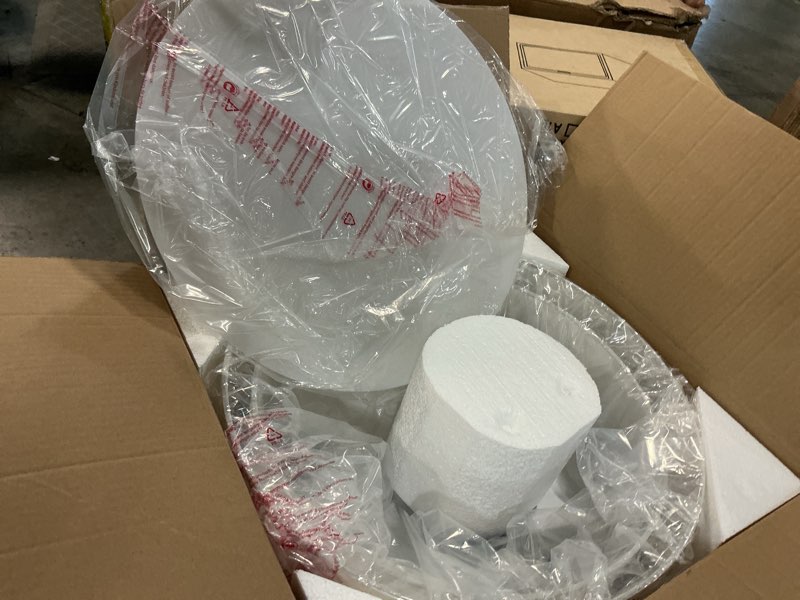 Condition photo showing Good Condition for 18'' Flush Mount Ceiling Light Modern Farmhouse Drum Ceiling Light Fixture with Linen Fabric Shade 3-Light Drum Ceiling Lighting Round Semi Flush Lighting for Bedroom Hallway Living Room 18 INCH
