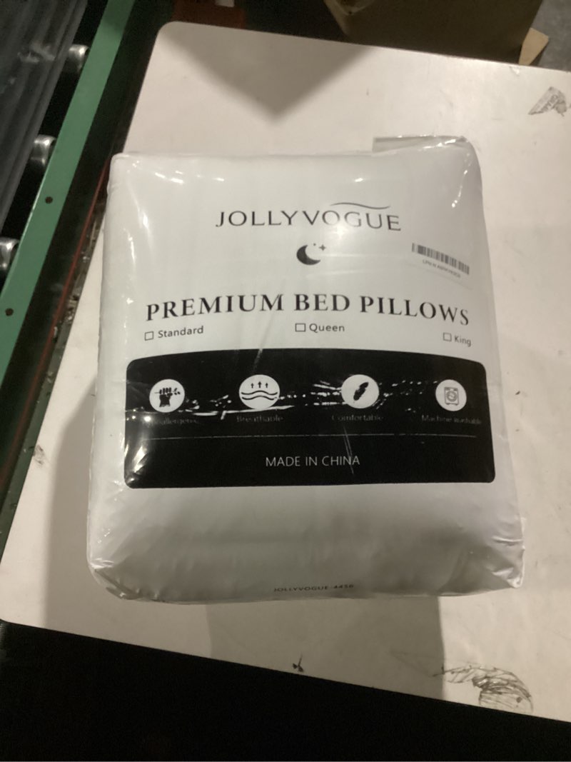 Condition photo showing New/Like New for JOLLYVOGUE Cooling and Supportive Pillows for Side and Back Sleepers, Down Alternative Hotel Collection Sleeping Pillow, Queen (Pack of 4), White White Queen (Pack of 4)