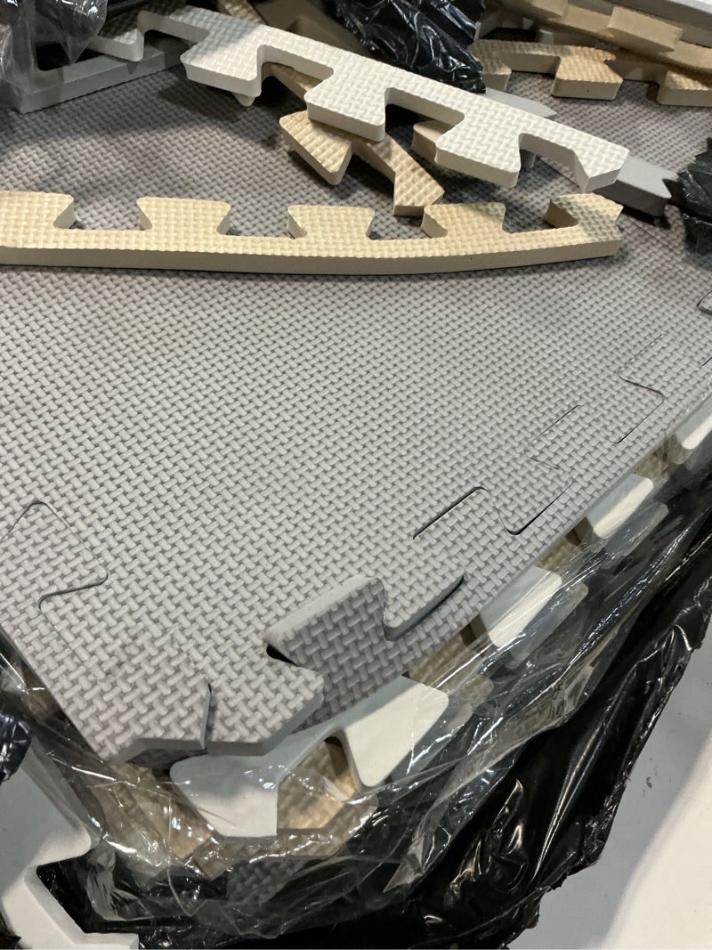 Condition photo showing As Is for MioTetto Soft Non-Toxic Foam Baby Play Mat | Toddler Colorful Jigsaw Puzzle 36 Squares Floor Mats for Kids & Babies | EVA Foam Interlocking Tiles for Gym, Nursery, Playroom