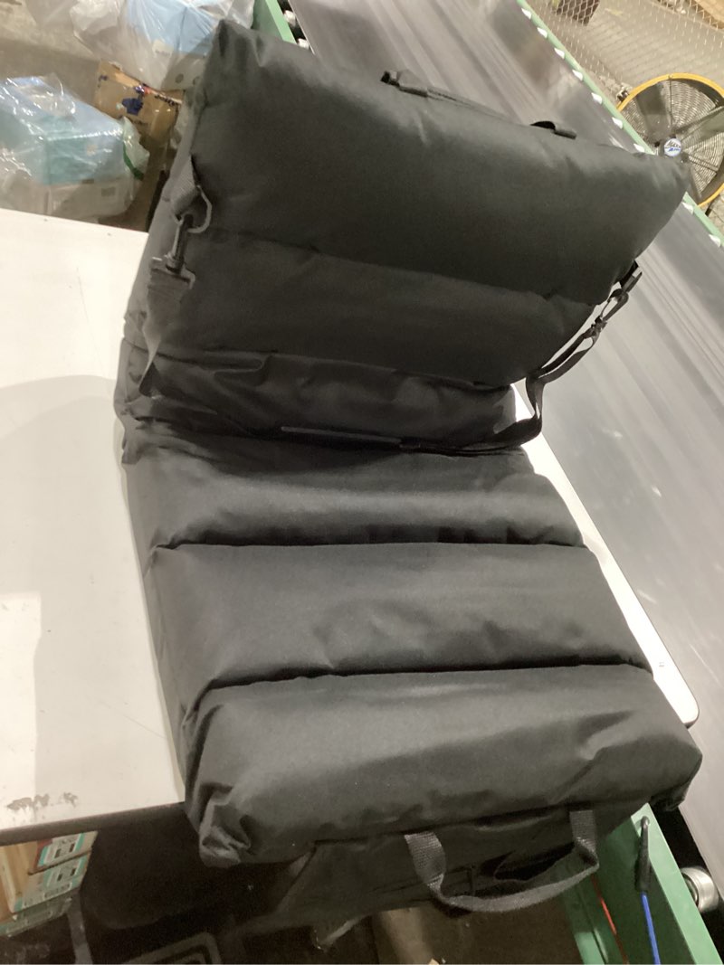 Condition photo showing New/Like New for *similar to stock item*  no armrests…   heated stadium seats for bleachers with back support wide cushion, extra portable bleacher seat foldable stadium chair, usb 3 levels of heat, pockets for outdoor indoor sports 21\" black 1pc