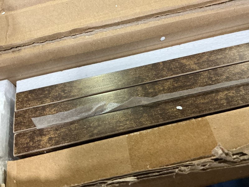 Condition photo showing New/Like New for wopitues floating shelves for wall 40?w x 8?d, long wall mounted shelves set of 3, wood book shelves decor, farmhouse display shelf for bedroom, living room, laundry room, kitchen, bathroom, brown rustic brown 40in