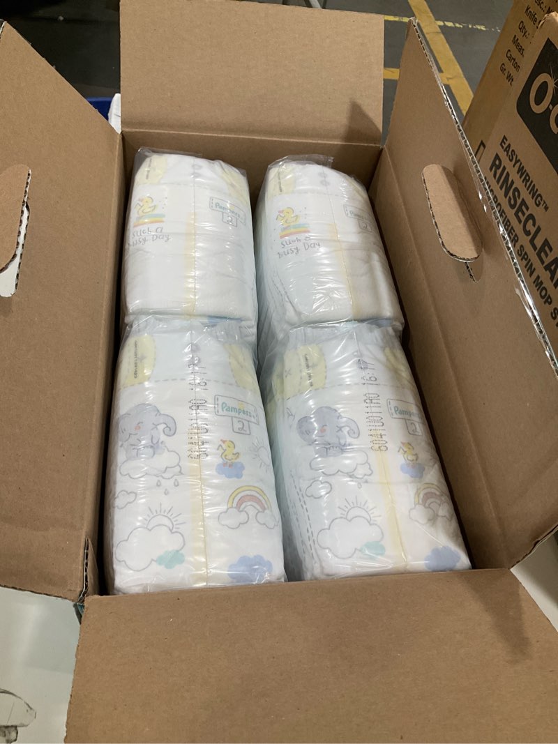 Condition photo showing New/Like New for pampers swaddlers diapers, size 2 (10-22 lbs), 84 count, absorbent, keeps baby dry and comfortable, skin safe disposable baby diaper (packaging may vary) size 2 84