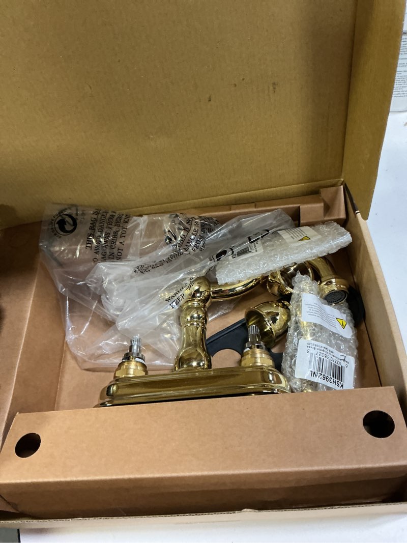 Condition photo showing Good Condition for Kingston Brass KS1276ALBS Heritage Bridge Kitchen Faucet, Polished Nickel, 13.88 x 8.56 x 13.13 Polished Nickel Faucet