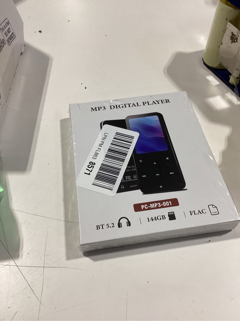 Condition photo showing New/Like New for 144gb mp3 player, bluetooth 5.2 music player, hifi sound digital music, built-in hd speaker, fm radio, voice recorder, earphones included, mp3 player for friends, kids, students, seniors (black)