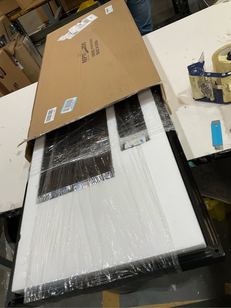 Condition photo showing As Is for repti zoo reptiles terrarium stackers,36" l x 18" w space saving stacker kit with 4 x spacers,metal frame front opening tank accessories,reptile & amphibian enclosure terrarium stand