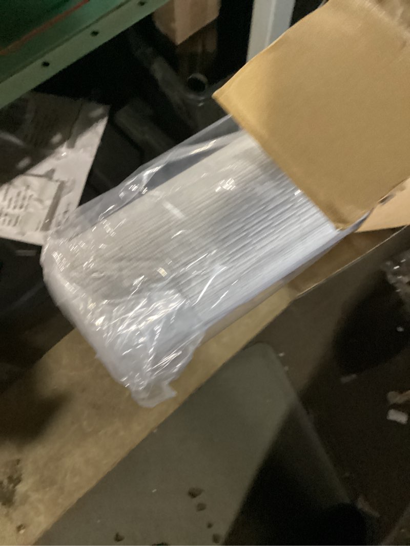 Condition photo showing New/Like New for replacement fabric panels for sliding glass door (4-pack, 23"x96"), fabric only, natural woven blind slats, trimmable, sheer, track & bottom rail not included,sliver gray