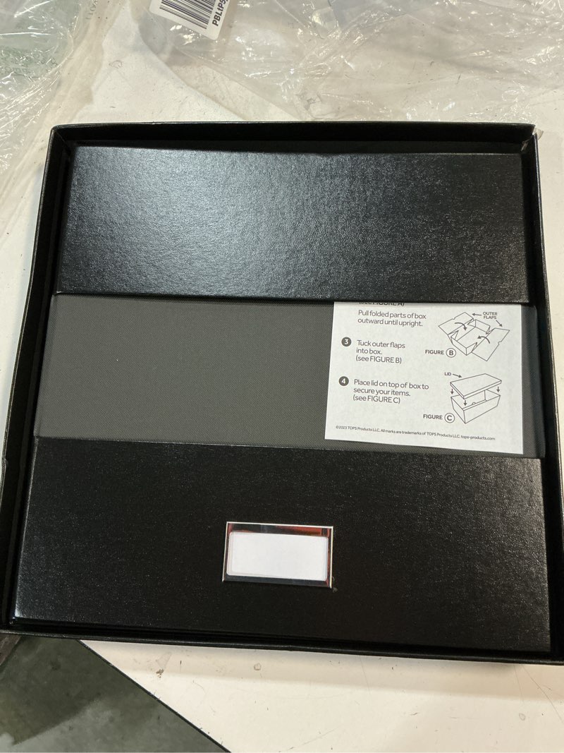 Condition photo showing New/Like New for oxford keepsake box, protective storage box, home and office organizer, photo storage box, souvenir organizer, medium, 12" x 12" x 4 1/4" (41788)