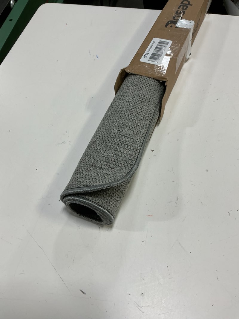 Condition photo showing Good Condition for bath mat,ultra thin bathroom rugs,rubber bath mats for bathroom,no slip bath rugs,quick dry,machine washable,low pile,absorbent,shower outside,sink,home decor accessories.grey,1'5"x2'3"(17x27inch) grey 1'5" x 2'3" (rectangular)