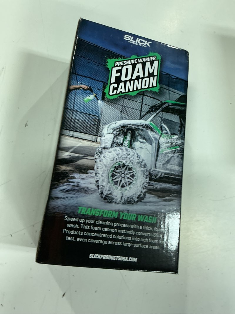Condition photo showing New/Like New for slick products pressure washer foam cannon