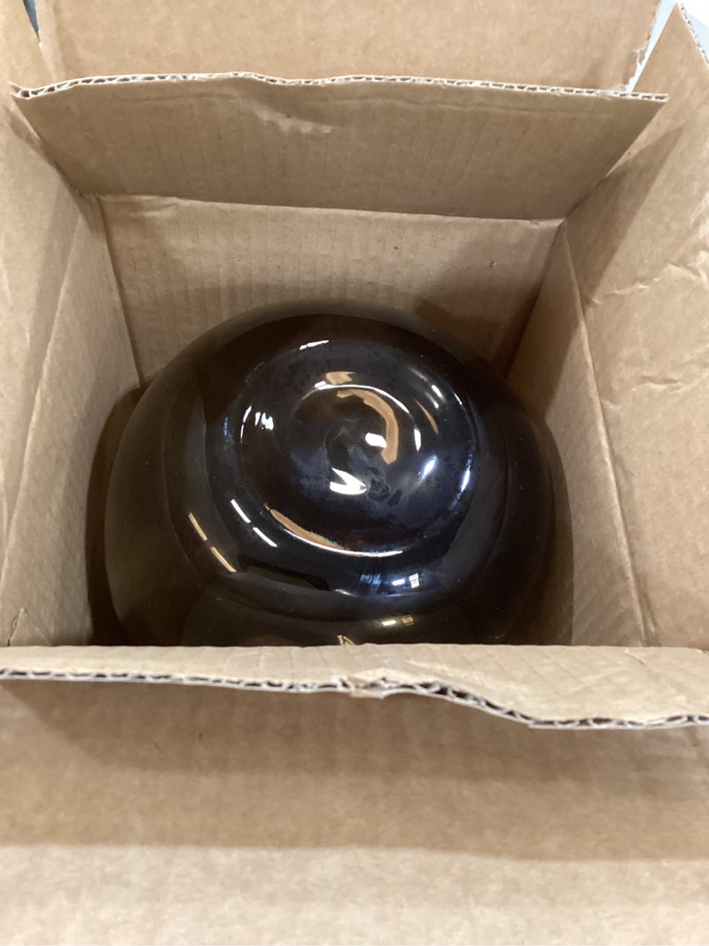 Condition photo showing Good Condition for gelive brown glass vase round clear colored flower vase for centerpiece long stem branch fresh artificial plant bottle modern home indoor decoration (brown)