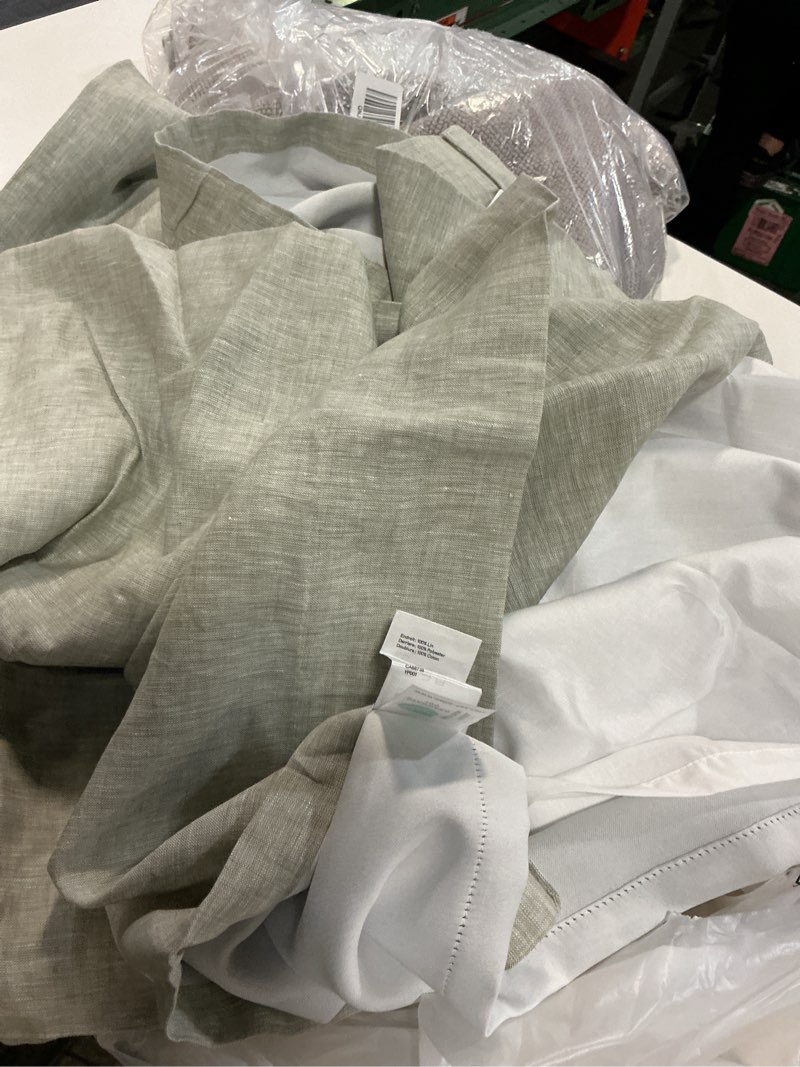 Condition photo showing Good Condition for european linen room darkening curtain, 48x96, sage
