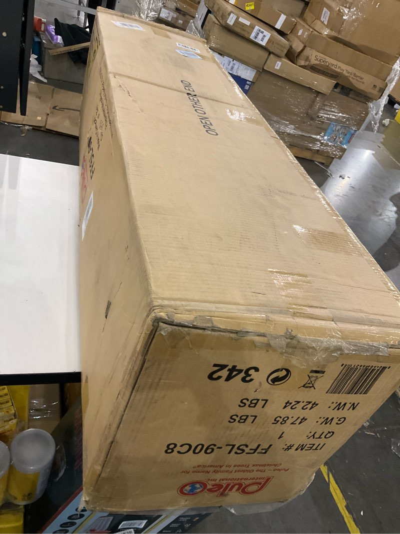 Condition photo showing Good Condition for Puleo International 9ft Pre-Lit Slim Fraser Christmas Tree with 800 Clear Lights, 2093 Realistic Dense Branch Tips, Easy Setup Artificial Trees with Sturdy Metal Stand 9' Slim Fraser Fir with 800 Clear Lights