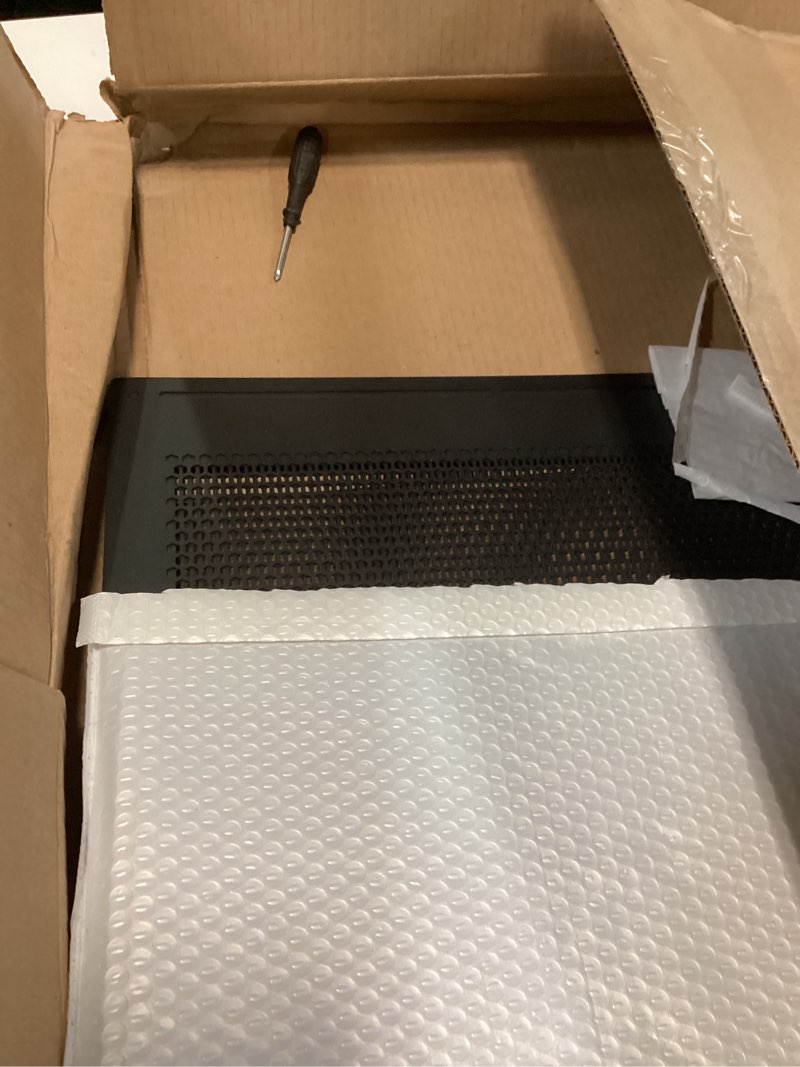 Condition photo showing As Is for rv entry screen door grille,upgraded adjustable 16-32 in width, 21.25 in height, metal entry screen door protector,camper screen door grill,rv door defender