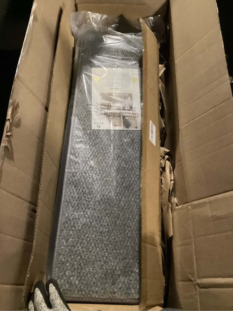 Condition photo showing New/Like New for 9x30 Inch Stair Treads for Wooden Steps Indoor(15-Pack) – Non Slip Adhesive Peel and Stick Carpet Stair Treads, Washable & Reusable Stair Runner Rugs for Kids Elders and Pets-Grey 9" x 30" (Rectangular) Grey 15