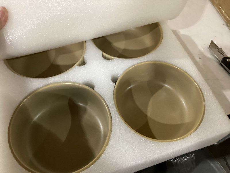 Condition photo showing Good Condition for fobenta 24 piece green dinnerware set,ceramic plates and bowls set for 8 – calm dish set for soft gatherings, wellness homes & easy eleg matte reactive glaze-sage green service for 8 (24pcs)