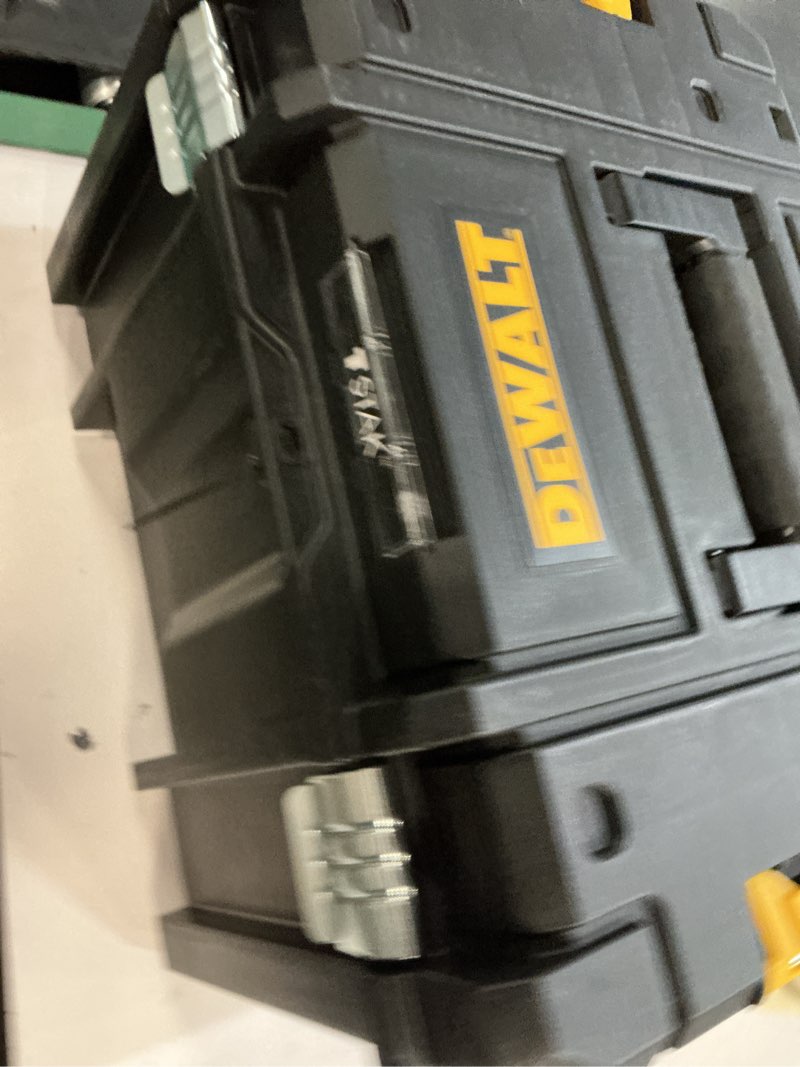 Condition photo showing Good Condition for dewalt tstak tool box, extra large design, removable tray for easy access to tools, water and debris resistant (dwst17806)