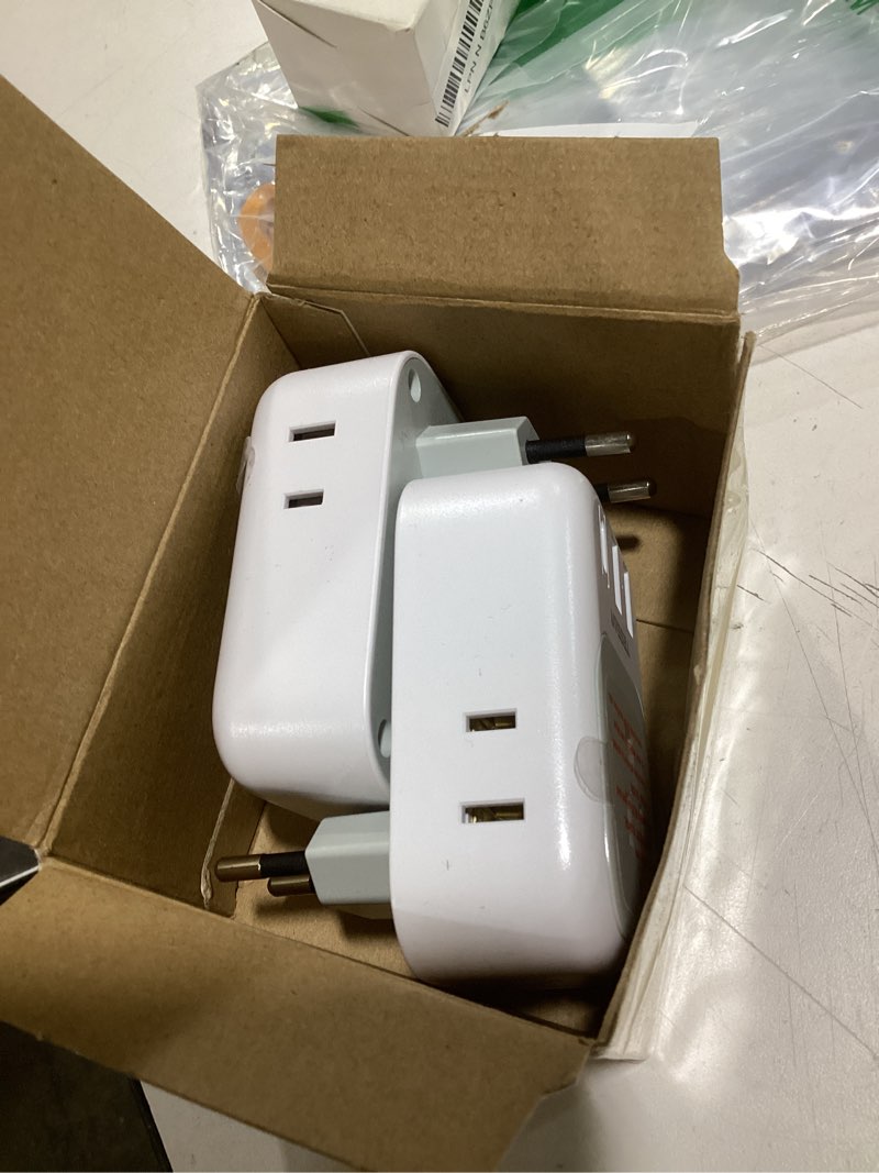 Condition photo showing Good Condition for 2 pack european plug adapter usb c, tessan us to europe adapter 4 outlets 3 usb charger, type c international power adaptor to italy spain france portugal iceland germany, europe travel essentials type c-most of europe