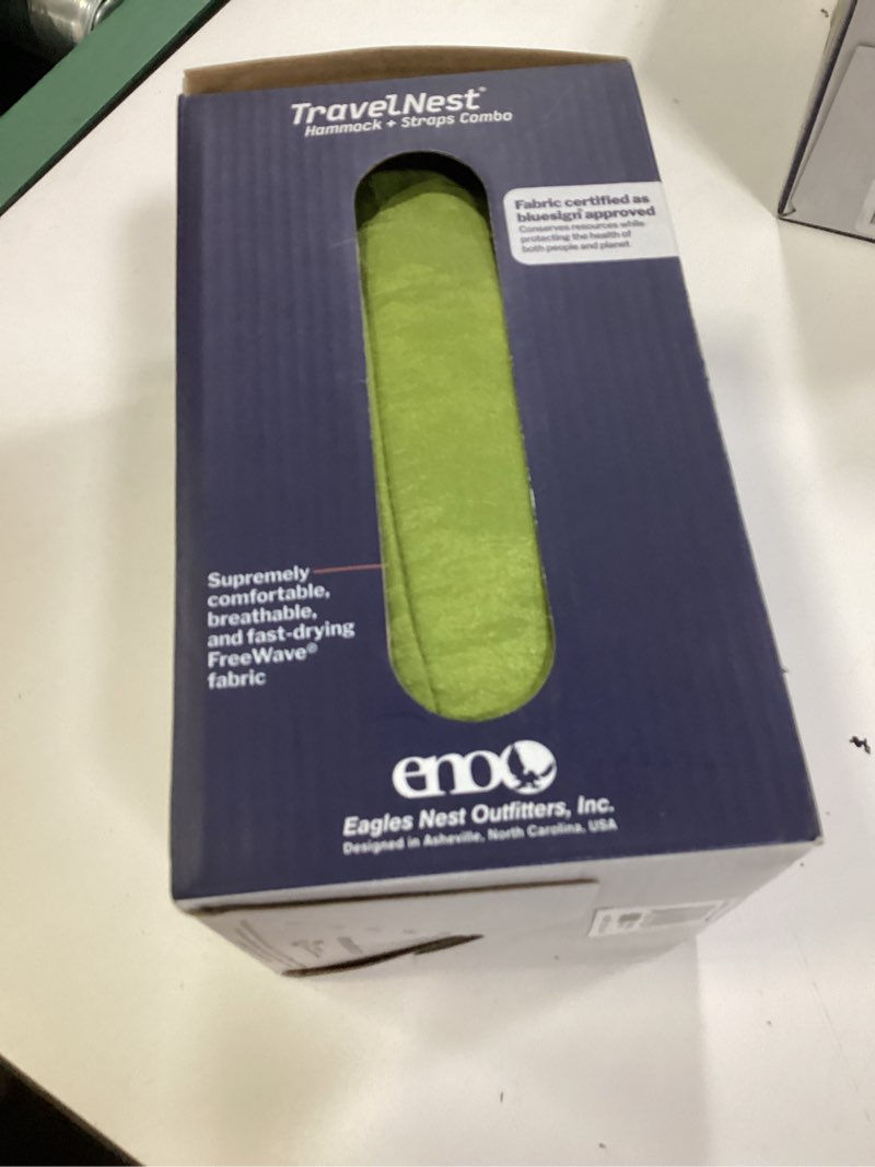 Condition photo showing New/Like New for eno, travelnest hammock & straps combo, moss
