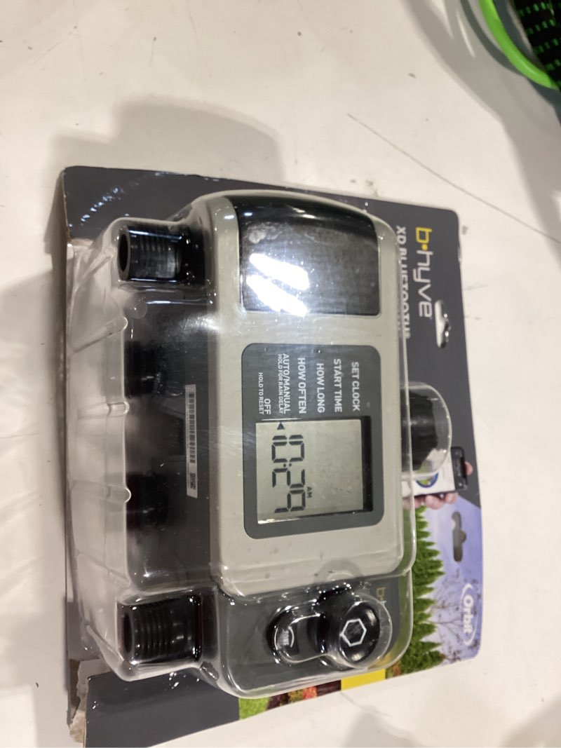 Condition photo showing As Is for b-hyve xd bluetooth 4-outlet hose faucet timer
