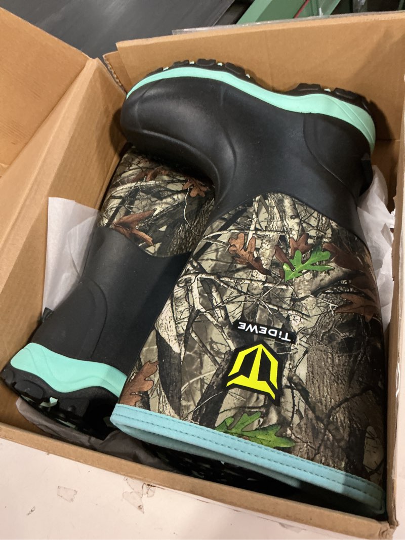 Condition photo showing New/Like New for Bota de caza TIDEWE para mujer, bota de caza resistente impermeable aislada para mujer, bota de neopreno y goma de 6 mm para exteriores Next Camo G2 9 Next Camo G2 Verde menta (Size 9) 