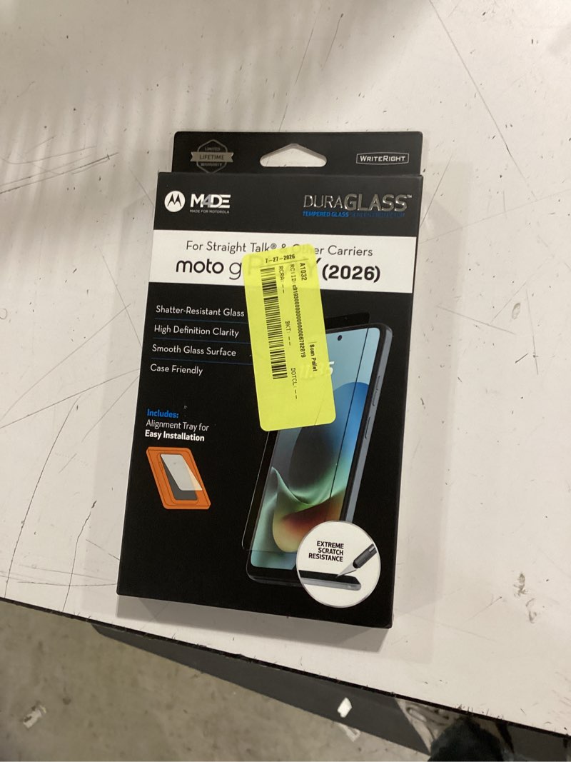 Condition photo showing New/Like New for duraglass tempered glass screen protector with quick installation tray for motorola moto g play (2026)